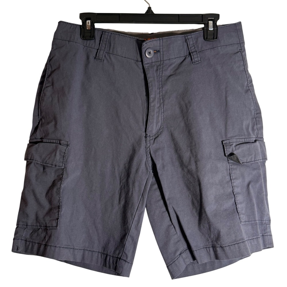 WearFirst Mens Cargo Shorts Size 32 Gray Blue Stretch Cotton Nylon Pockets